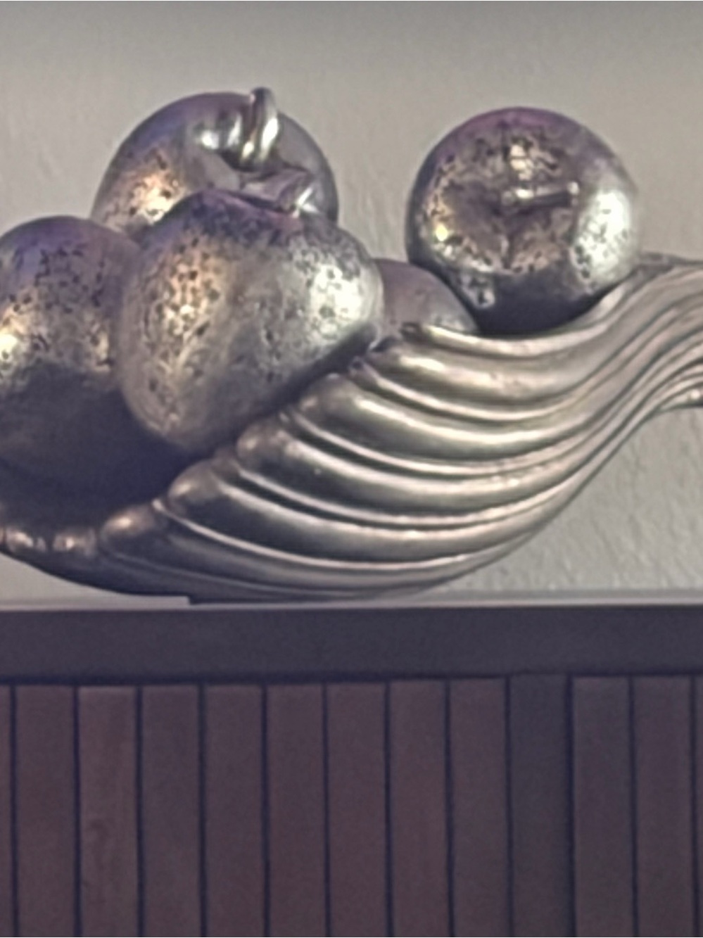 Wavy Decorative Metal Bowl - Silver Accent
